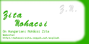 zita mohacsi business card
